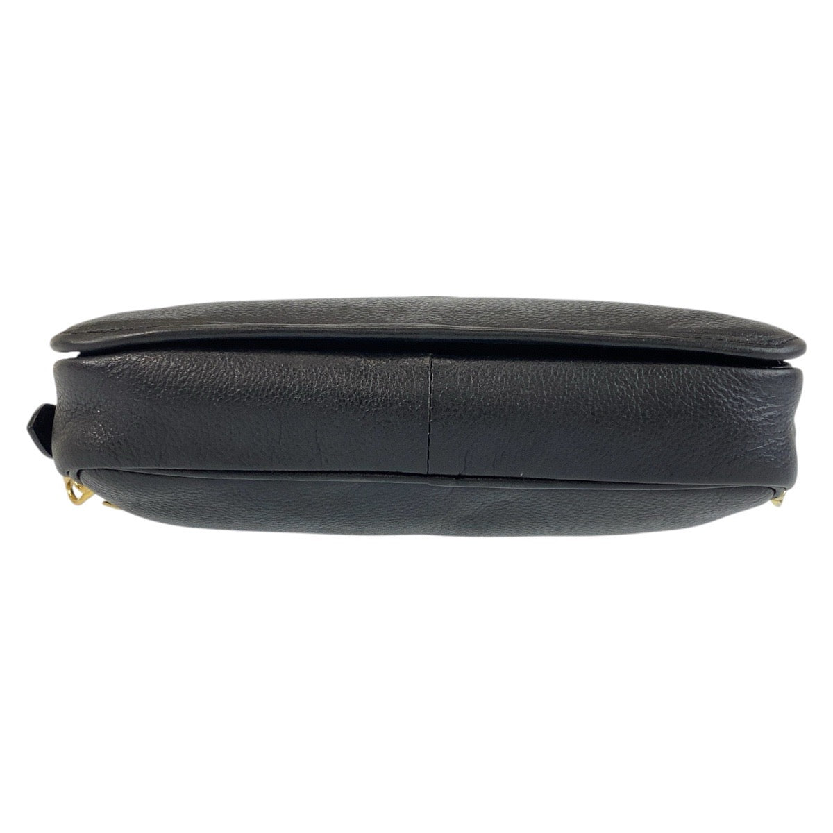 16758
YVES SAINT LAURENT イヴ サンローラン YSL ブラック 黒 ゴールド金具 レザー ショルダーバッグ ポシェット  レディース ABP41