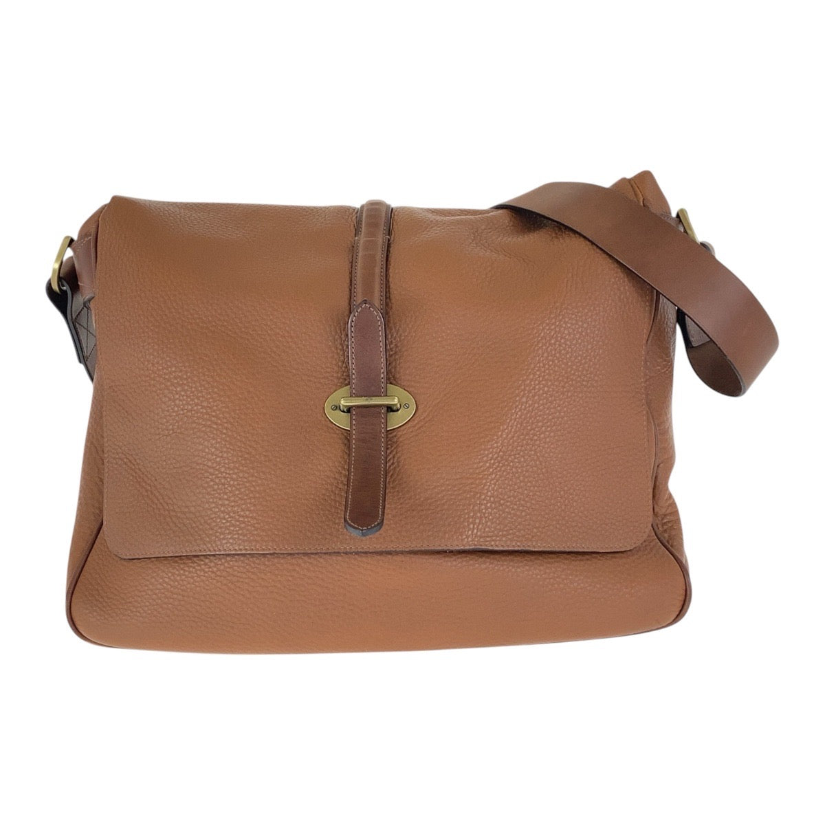 16759
MULBERRY マルベリー ブラウン ゴールド金具 レザー 斜め掛け ショルダーバッグ  レディース A27