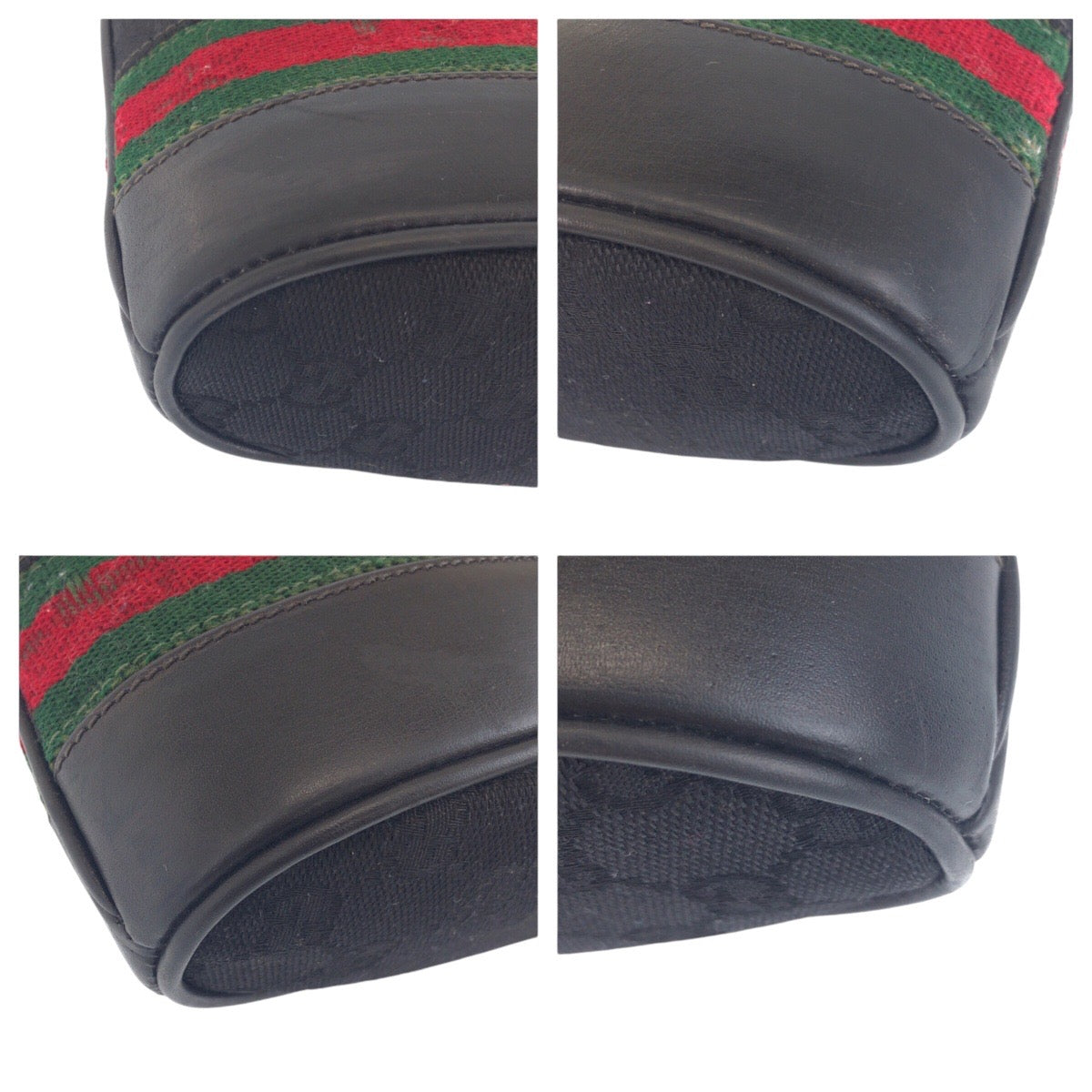 16760
GUCCI グッチ ヴィンテージ オールドグッチ シェリーライン インターロッキング ブラック 黒 ゴールド金具 GGキャンバス / レザー ショルダーバッグ  レディース AB40