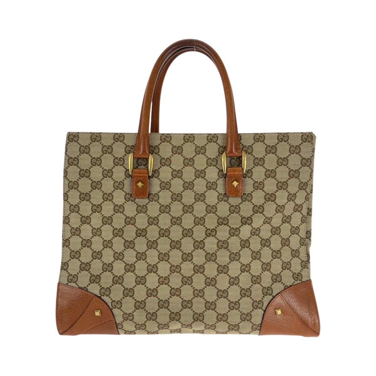 16761
GUCCI グッチ ブラウン ベージュ ゴールド金具 GGキャンバス 120897 トートバッグ ハンドバッグ  レディース