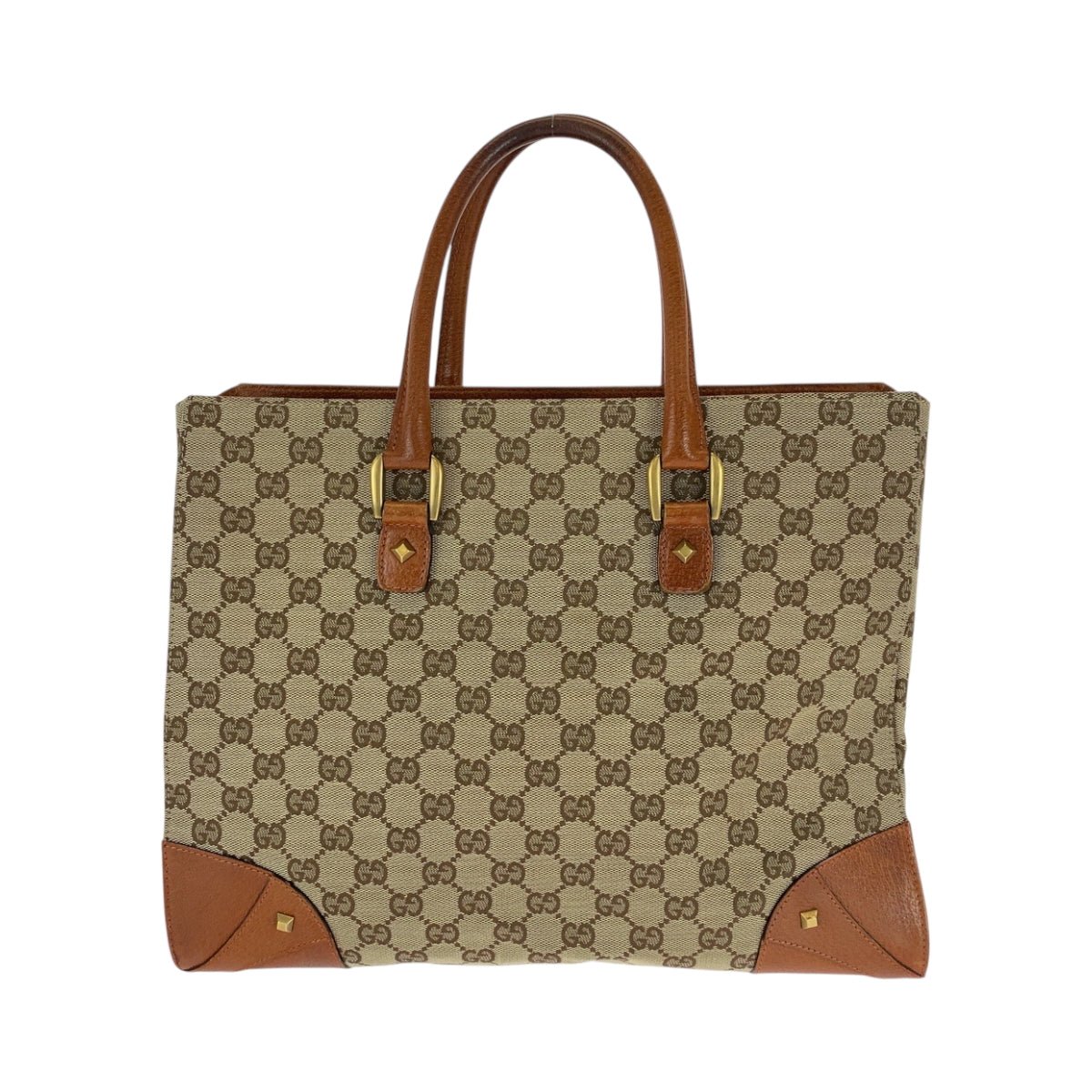 16761
GUCCI グッチ ブラウン ベージュ ゴールド金具 GGキャンバス 120897 トートバッグ ハンドバッグ  レディース