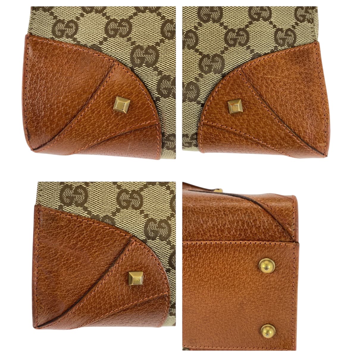 16761
GUCCI グッチ ブラウン ベージュ ゴールド金具 GGキャンバス 120897 トートバッグ ハンドバッグ  レディース