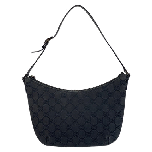 16762
GUCCI グッチ ブラック 黒 GGキャンバス / レザー 32160 ショルダーバッグ  レディース A40