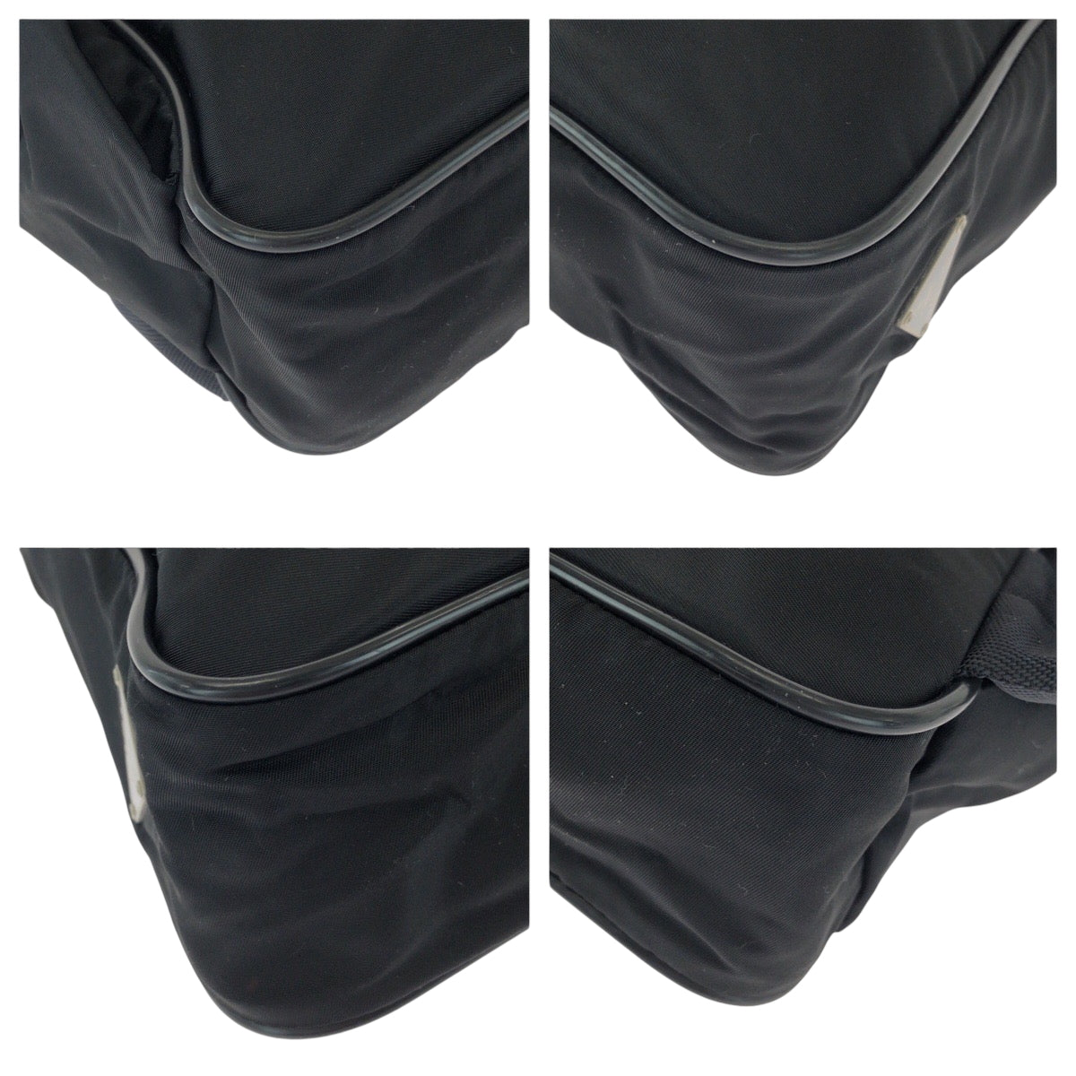 16763
PRADA プラダ テスート 三角ロゴプレート ブラック 黒 シルバー金具 ナイロン ショルダーバッグ メッセンジャーバッグ  メンズ ABP39