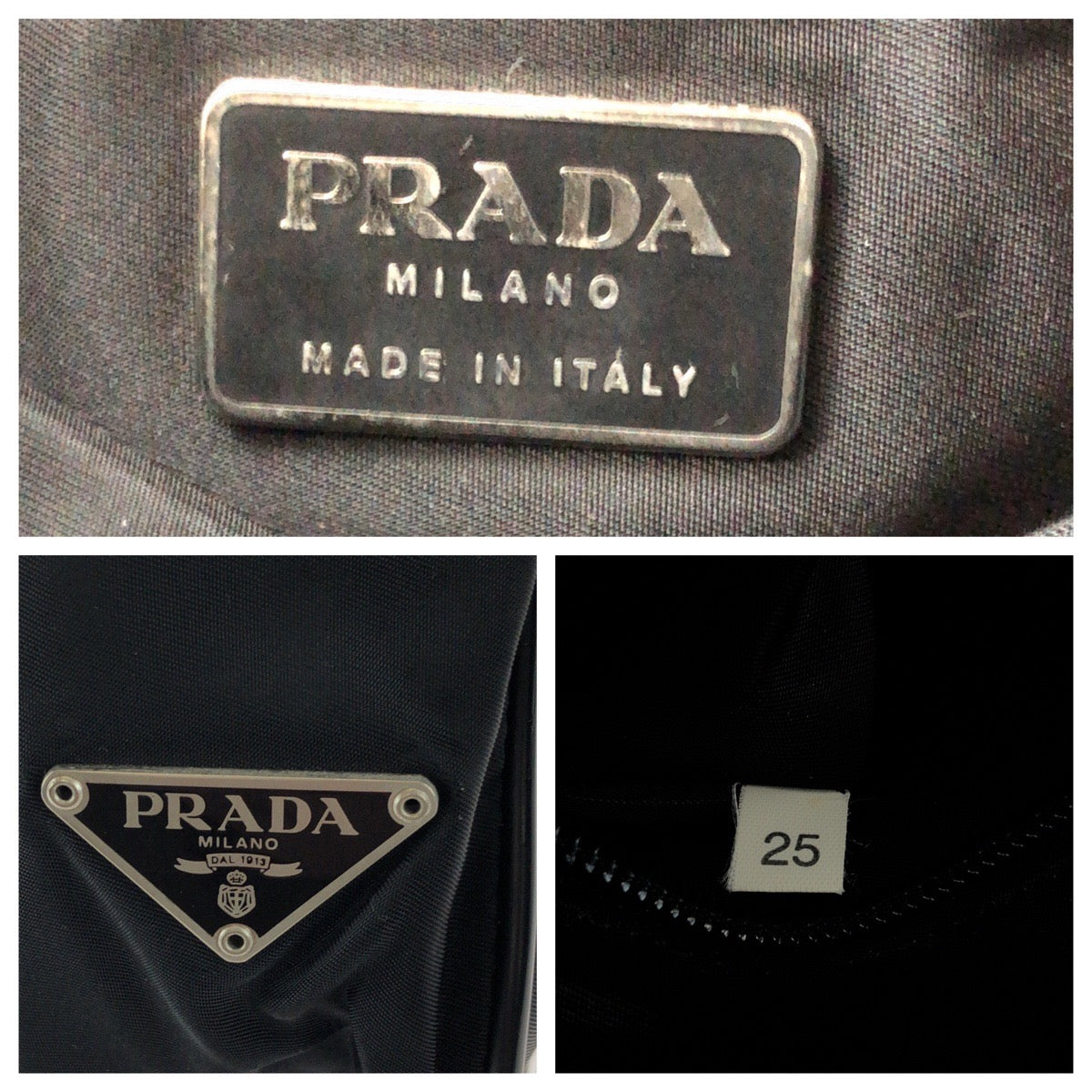 16763
PRADA プラダ テスート 三角ロゴプレート ブラック 黒 シルバー金具 ナイロン ショルダーバッグ メッセンジャーバッグ  メンズ ABP39