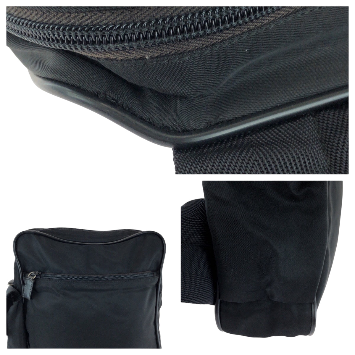 16763
PRADA プラダ テスート 三角ロゴプレート ブラック 黒 シルバー金具 ナイロン ショルダーバッグ メッセンジャーバッグ  メンズ ABP39