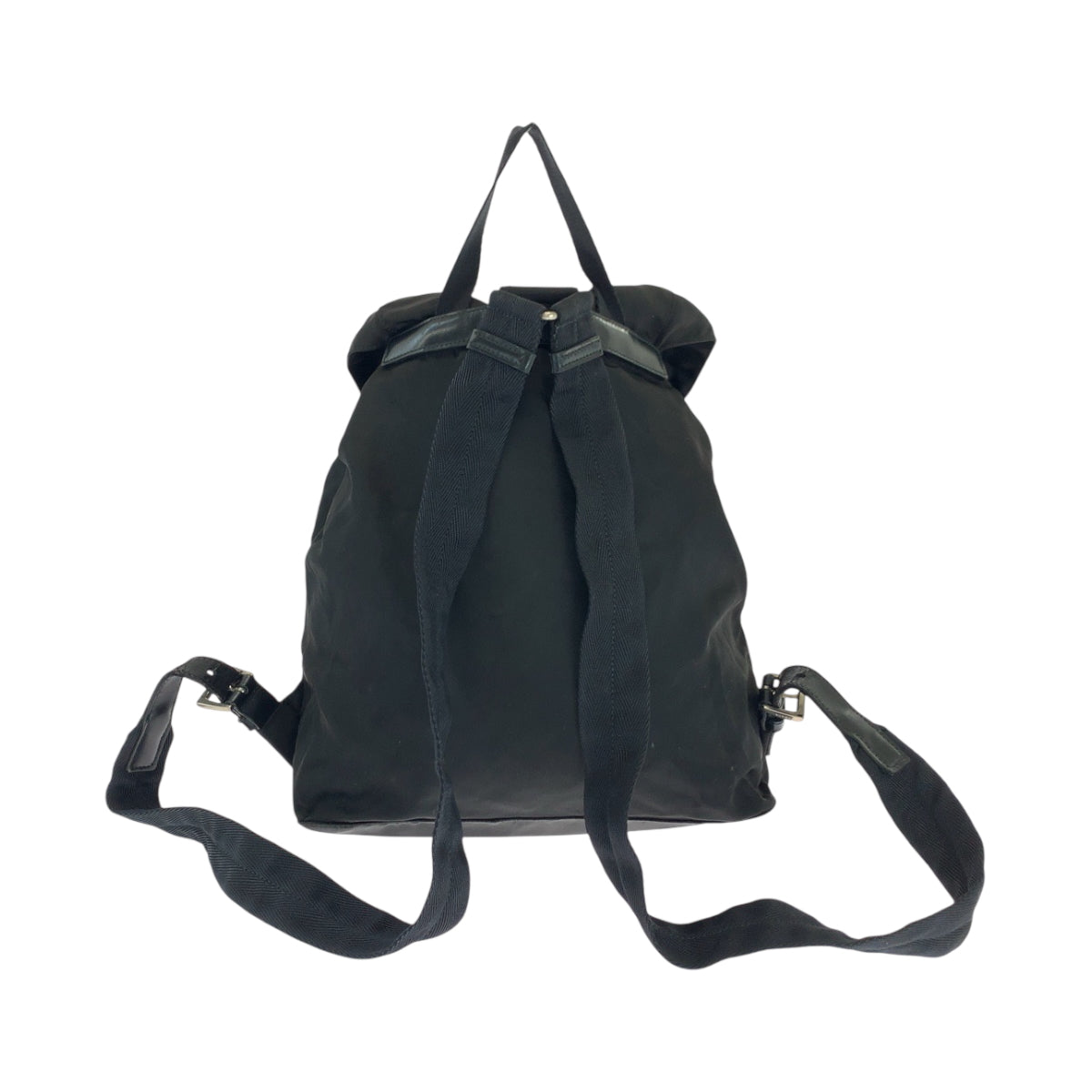 16764
PRADA プラダ テスート 三角ロゴプレート ブラック 黒 シルバー金具 ナイロン リュックサック バックパック  レディース AB39