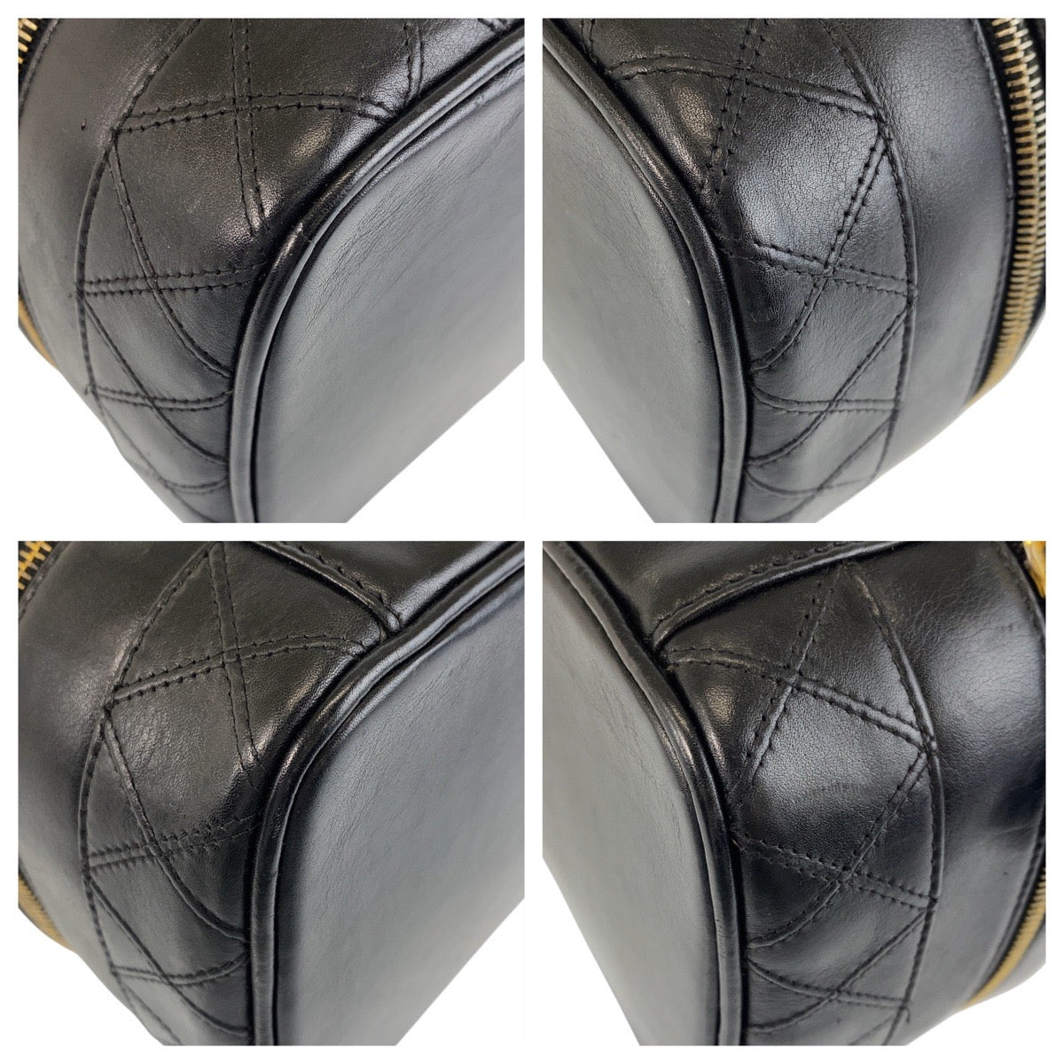 16766
CHANEL シャネル ビコローレ ブラック 黒 ゴールド金具 ラムスキン ハンドバッグ ヴァニティバッグ  レディース ABP43