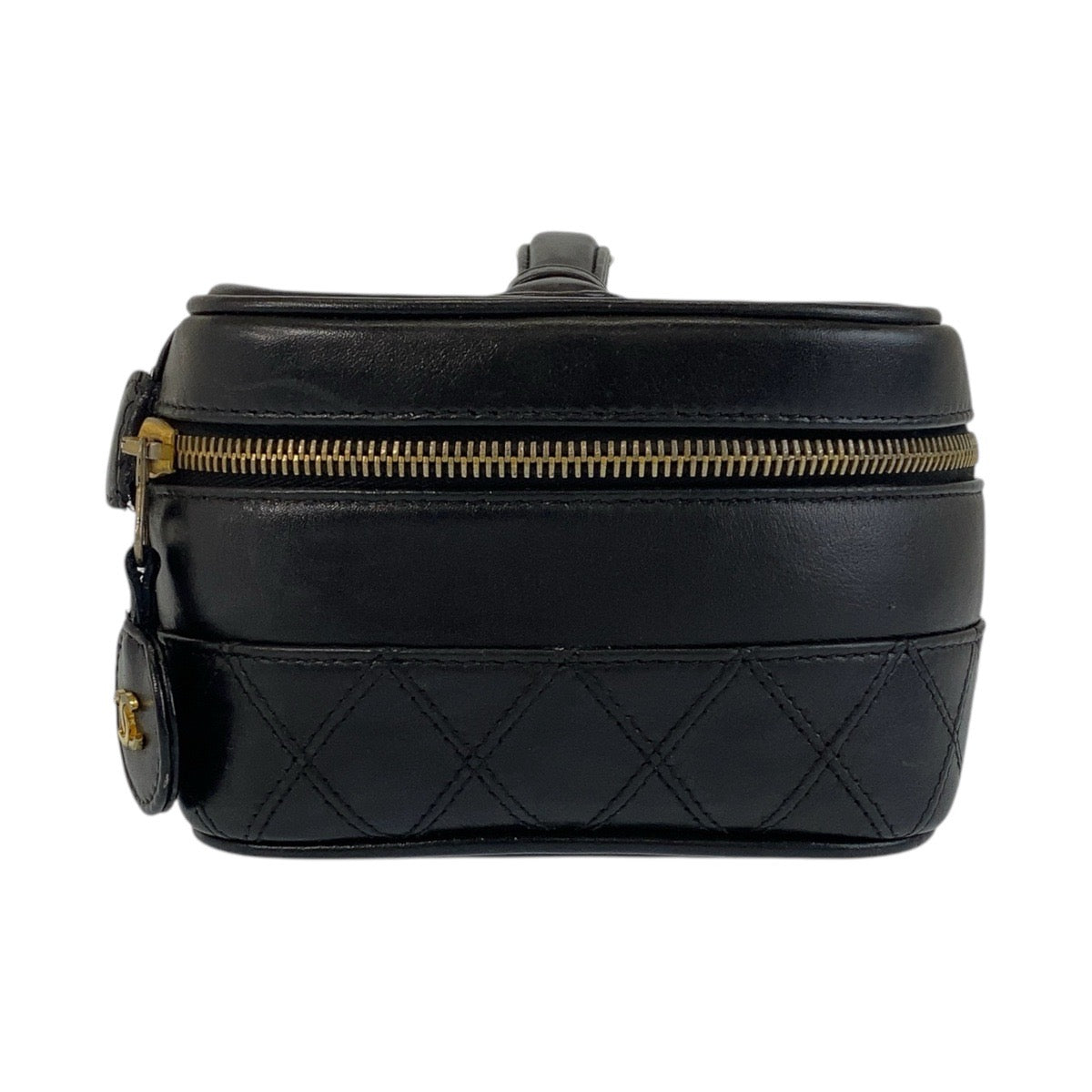 16766
CHANEL シャネル ビコローレ ブラック 黒 ゴールド金具 ラムスキン ハンドバッグ ヴァニティバッグ  レディース ABP43