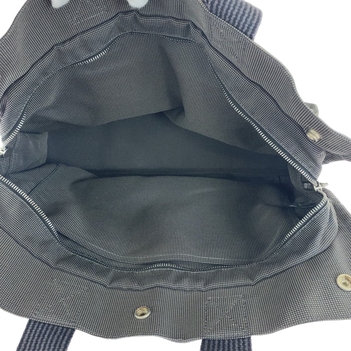 16769
HERMES エルメス エールラインMM 男女兼用 グレー シルバー金具 キャンバス トートバッグ ハンドバッグ  メンズ
