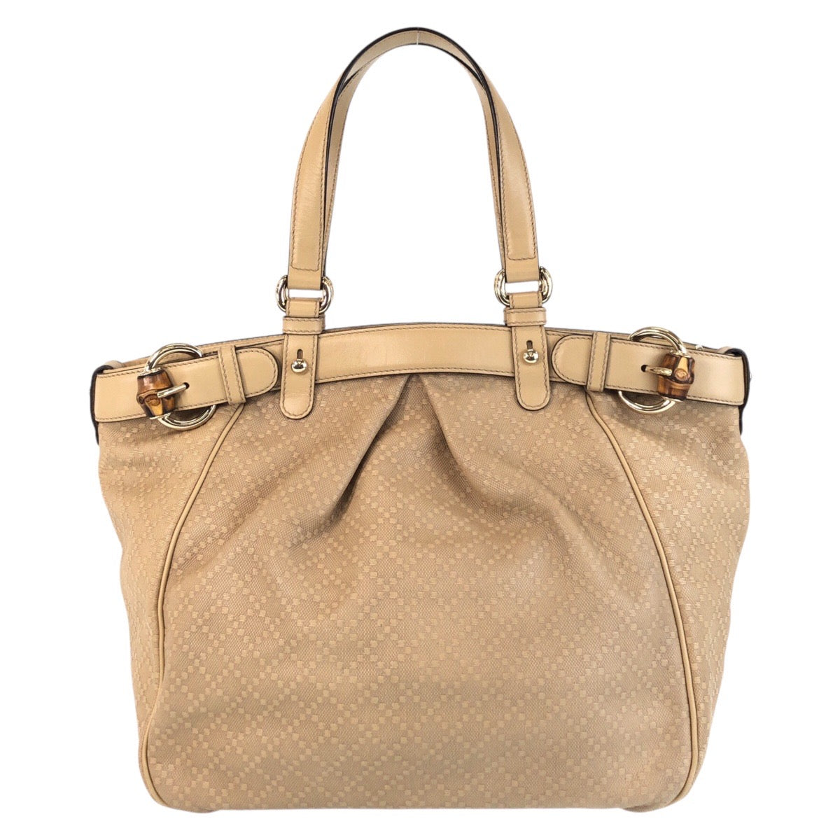 16770
GUCCI グッチ バンブー ディアマンテ ベージュ ゴールド金具 キャンバス / レザー 282312 ショルダーバッグ トートバッグ  レディース ABP43