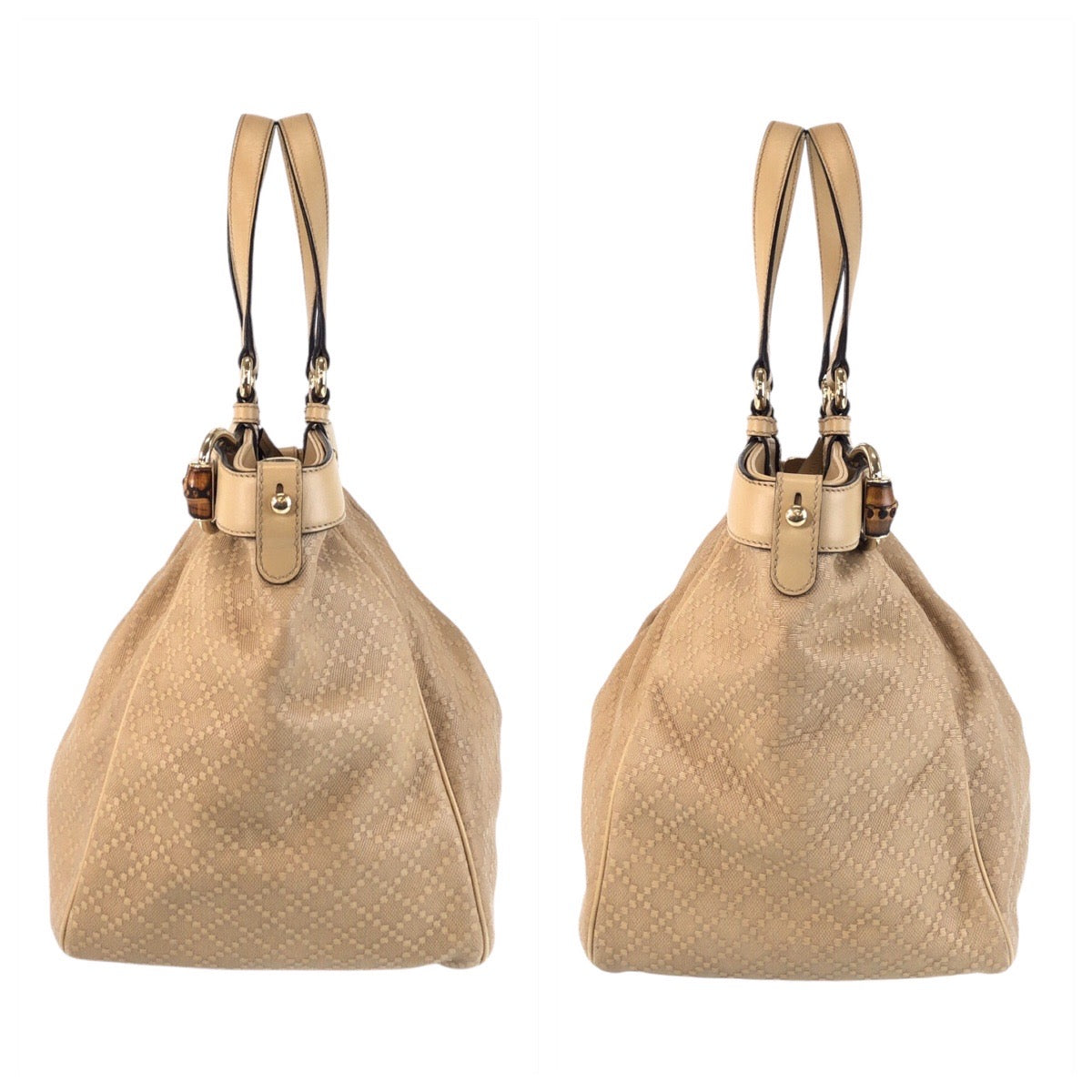 16770
GUCCI グッチ バンブー ディアマンテ ベージュ ゴールド金具 キャンバス / レザー 282312 ショルダーバッグ トートバッグ  レディース ABP43