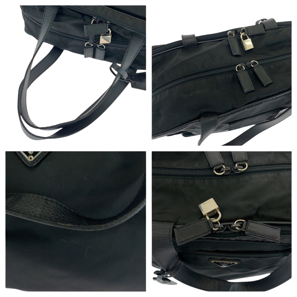 16771
PRADA プラダ テスート 三角ロゴプレート ブラック 黒 シルバー金具 ナイロン V453 ビジネスバッグ ブリーフケース ショルダーバッグ 2way  メンズ ABP48