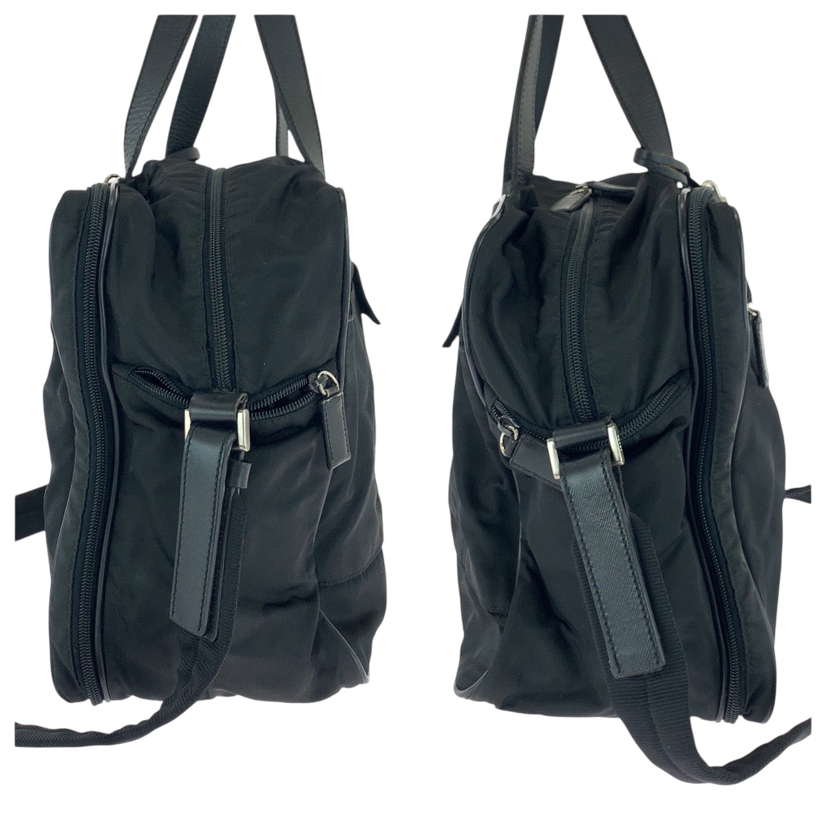 16771
PRADA プラダ テスート 三角ロゴプレート ブラック 黒 シルバー金具 ナイロン V453 ビジネスバッグ ブリーフケース ショルダーバッグ 2way  メンズ ABP48