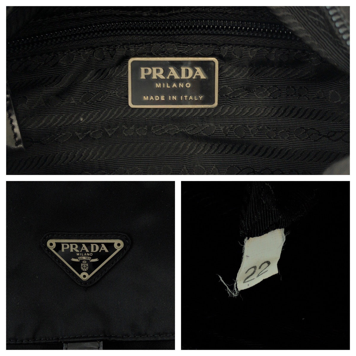 16772
PRADA プラダ テスート 三角ロゴプレート ブラック 黒 シルバー金具 ナイロン BT8994 ショルダーバッグ ポシェット  メンズ ABP39