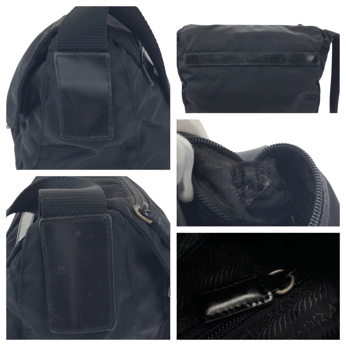 16772
PRADA プラダ テスート 三角ロゴプレート ブラック 黒 シルバー金具 ナイロン BT8994 ショルダーバッグ ポシェット  メンズ ABP39