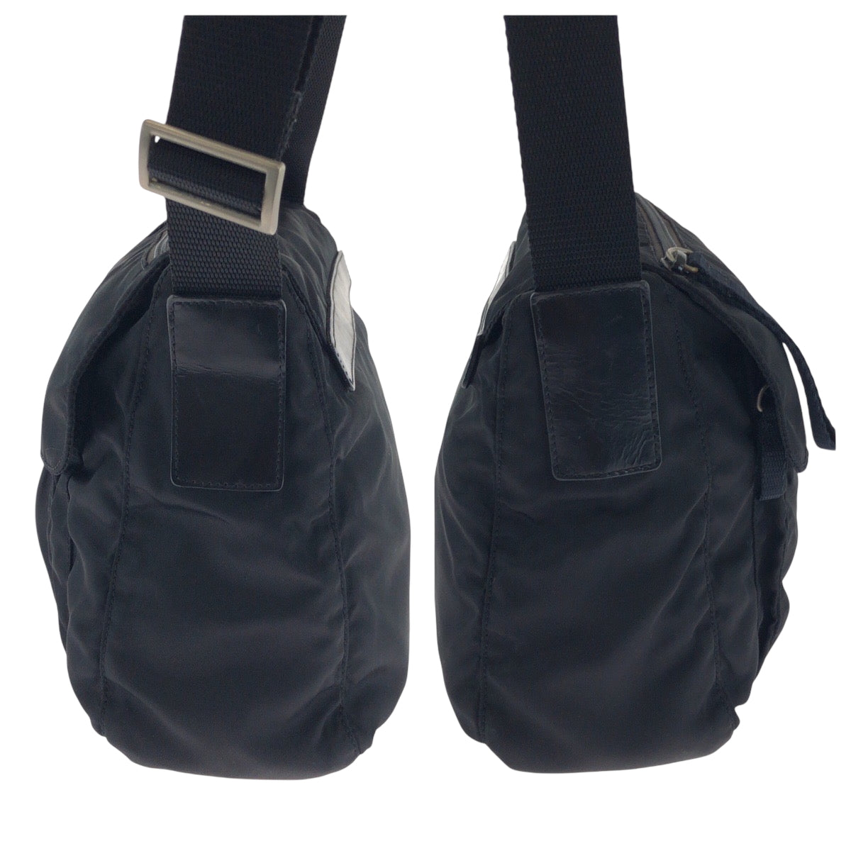 16772
PRADA プラダ テスート 三角ロゴプレート ブラック 黒 シルバー金具 ナイロン BT8994 ショルダーバッグ ポシェット  メンズ ABP39