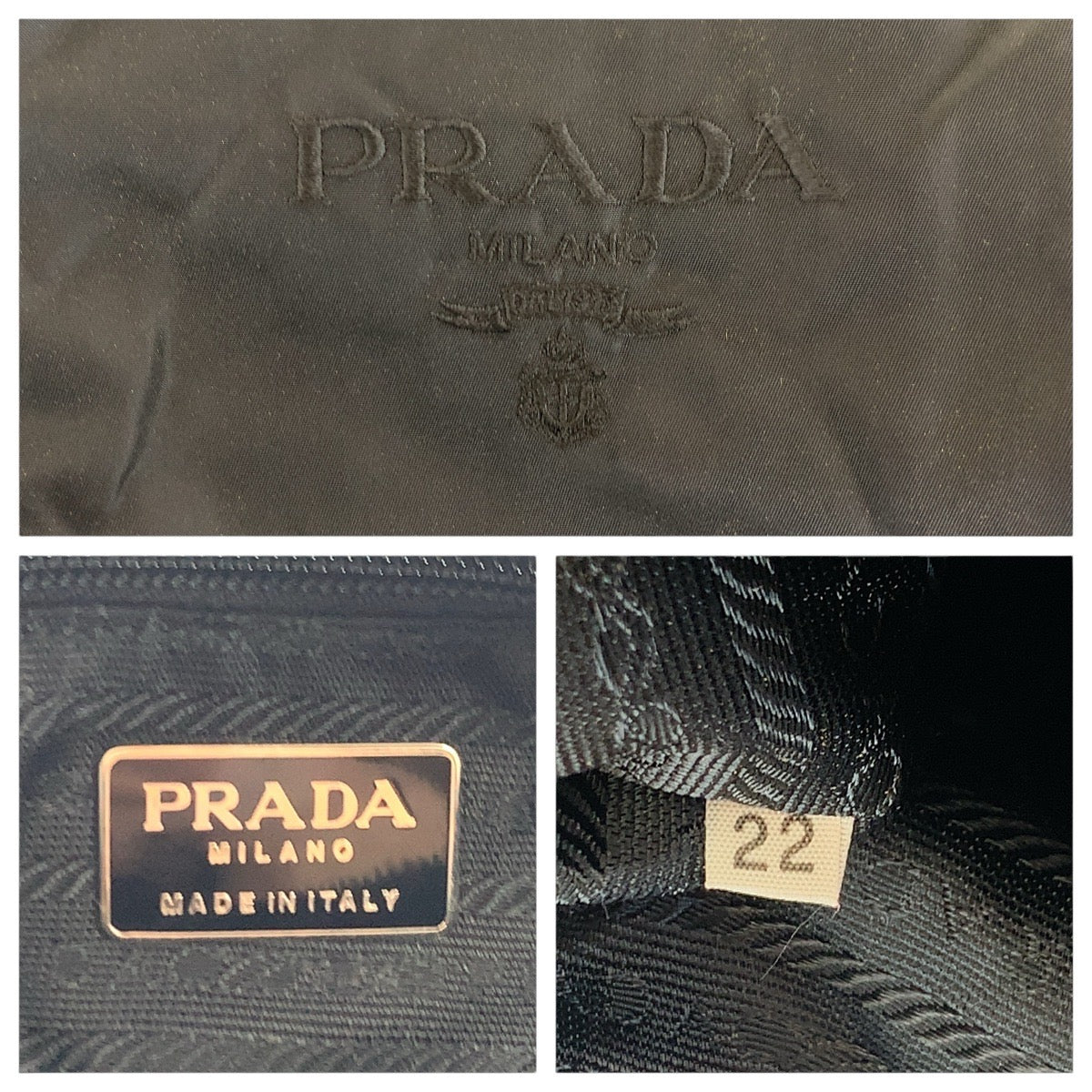 16773
PRADA プラダ ブラック 黒 ナイロン / レザー 斜め掛け ショルダーバッグ フリンジ  レディース AB40
