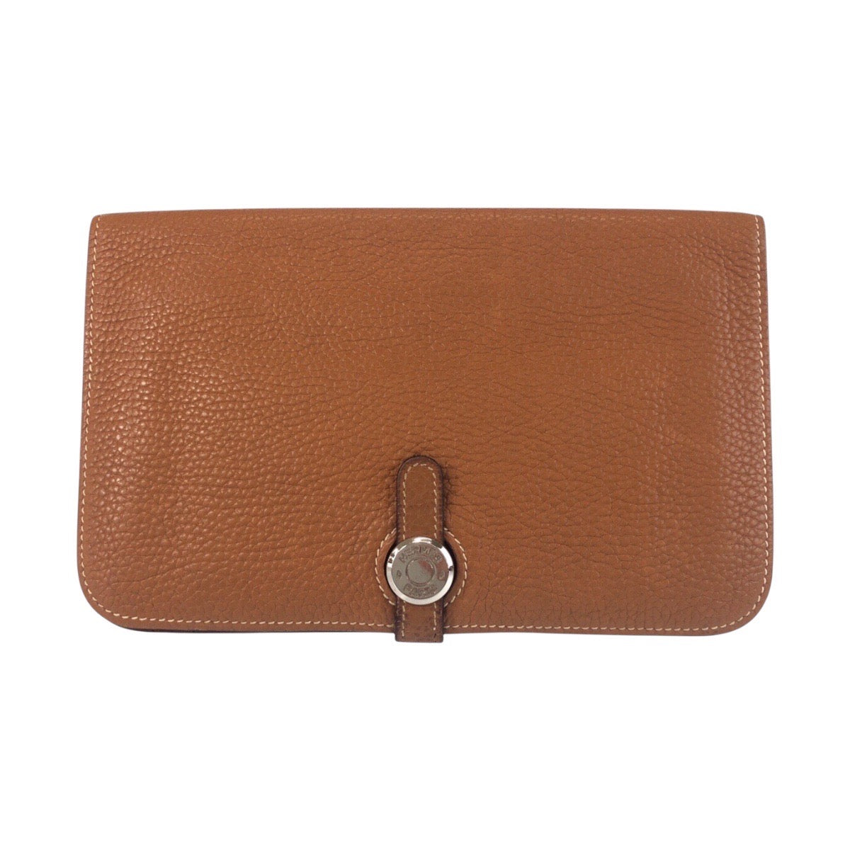 16775
HERMES エルメス ヴィンテージ ドゴン GM ゴールド ブラウン キャメル シルバー金具 トリヨンクレマンス 長財布 ロングウォレット 男女兼用 ◻︎I刻印  レディース AB48