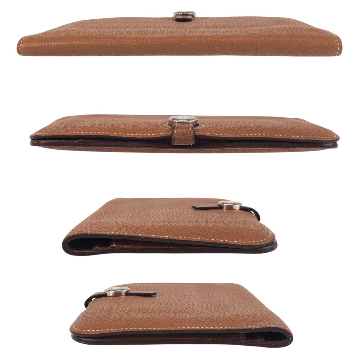 16775
HERMES エルメス ヴィンテージ ドゴン GM ゴールド ブラウン キャメル シルバー金具 トリヨンクレマンス 長財布 ロングウォレット 男女兼用 ◻︎I刻印  レディース AB48