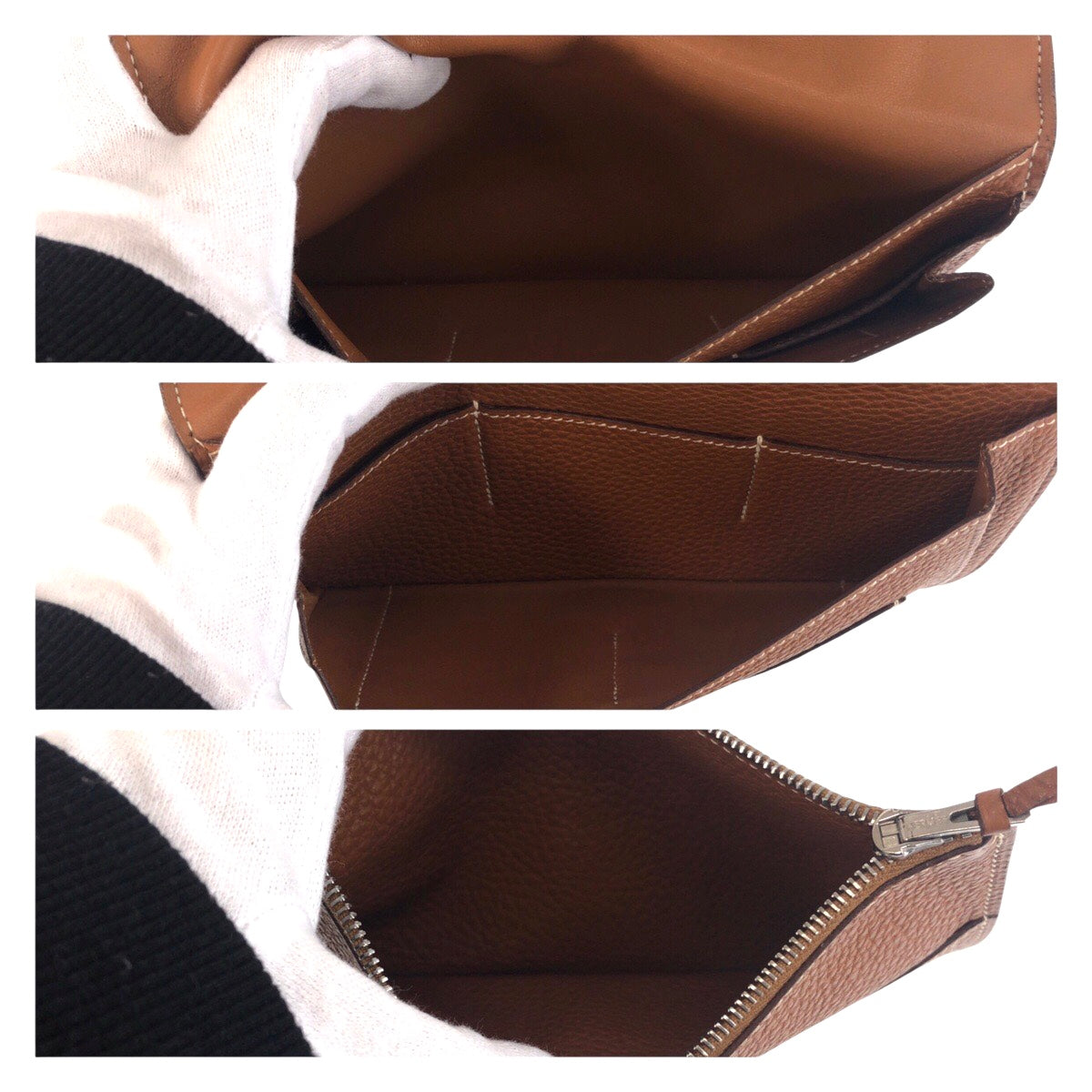 16775
HERMES エルメス ヴィンテージ ドゴン GM ゴールド ブラウン キャメル シルバー金具 トリヨンクレマンス 長財布 ロングウォレット 男女兼用 ◻︎I刻印  レディース AB48