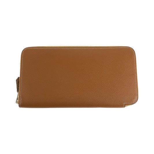 16776
HERMES エルメス アザップ ロング シルクイン ゴールド ブラウン シルバー金具 ヴォーエプソン / シルク 長財布 ラウンドファスナー 男女兼用 ◻︎P刻印  レディース