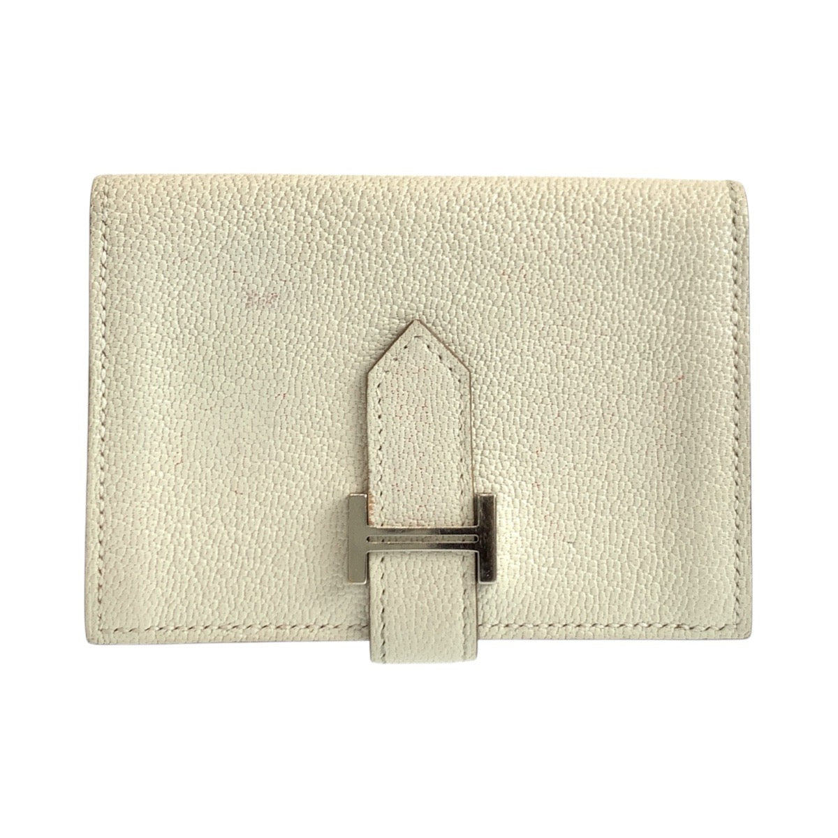 16777
HERMES エルメス ベアン カードケース クレ ホワイト シルバー金具 ヴォーエプソン カードケース 名刺入れ U刻印  レディース AB48