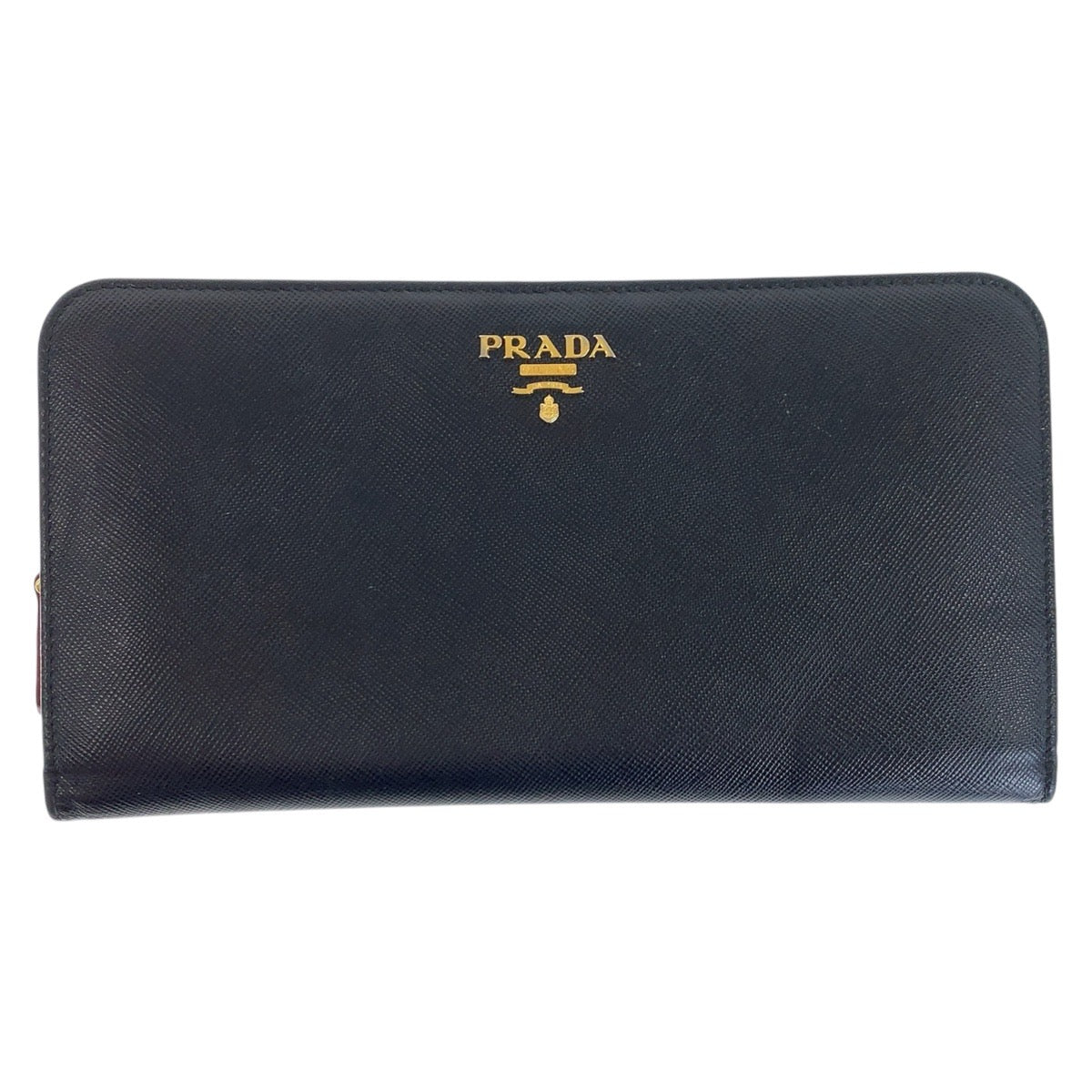 16778
PRADA プラダ サフィアーノ ブラック 黒 ピンク ゴールド金具 レザー 長財布 ラウンドファスナー ジップ ロングウォレット レディース ABP32