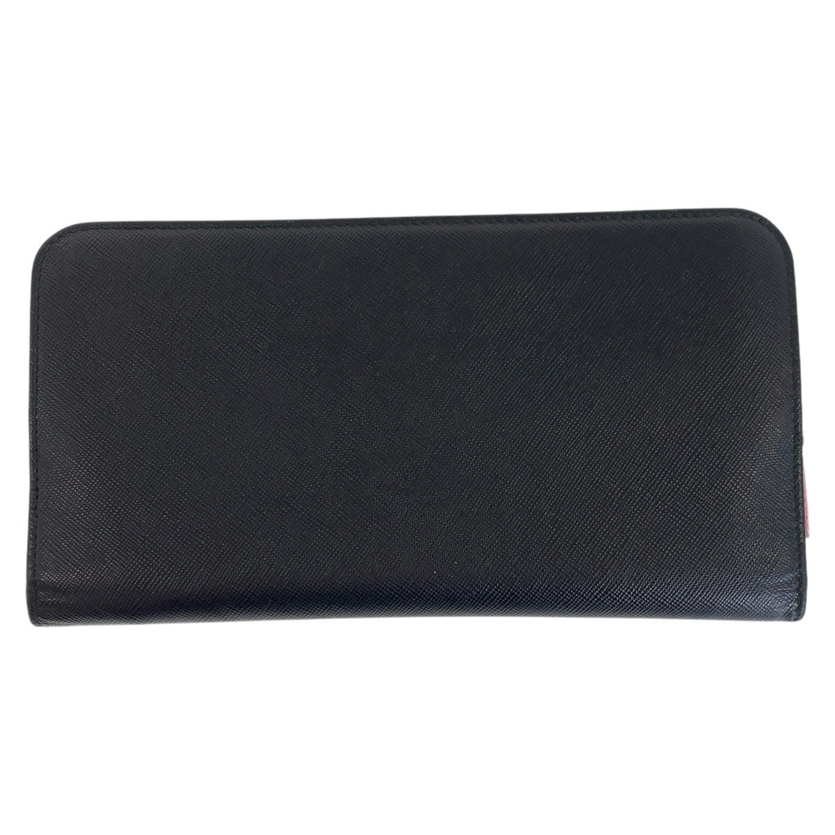 16778
PRADA プラダ サフィアーノ ブラック 黒 ピンク ゴールド金具 レザー 長財布 ラウンドファスナー ジップ ロングウォレット レディース ABP32