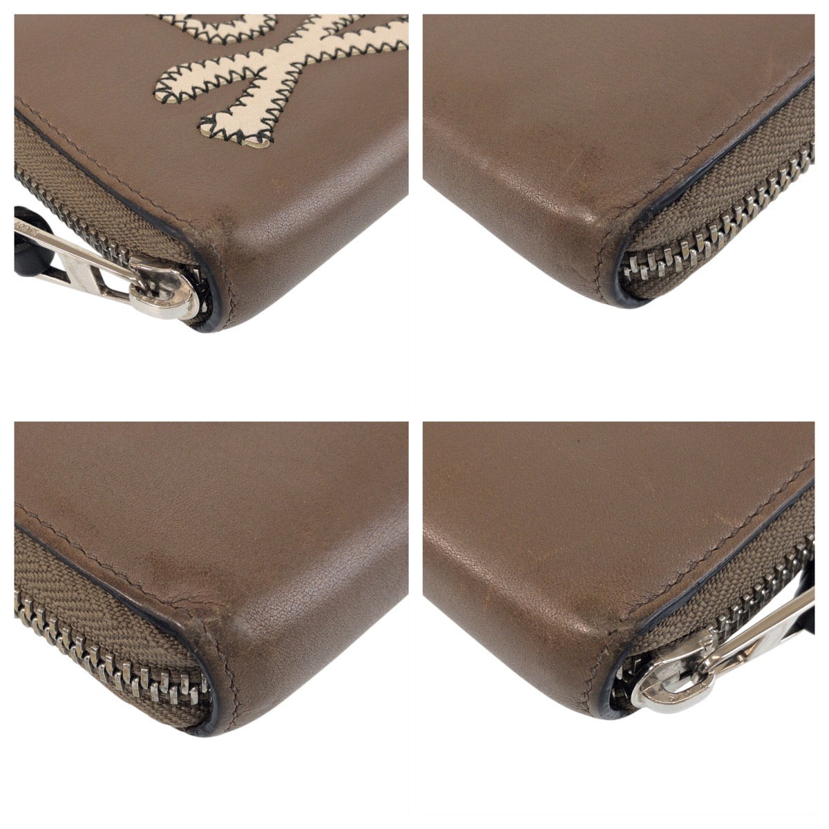 16779
LOEWE ロエベ スカル ブラウン ブラック 黒 シルバー金具 レザー 長財布 ロングウォレット  メンズ