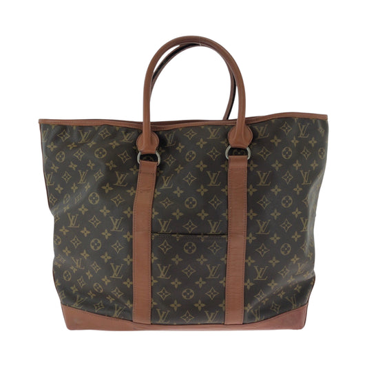16782
LOUIS VUITTON ルイヴィトン モノグラム サックウィークエンドGM ブラウン ゴールド金具 PVC M42420 トートバッグ ハンドバッグ  レディース B40
