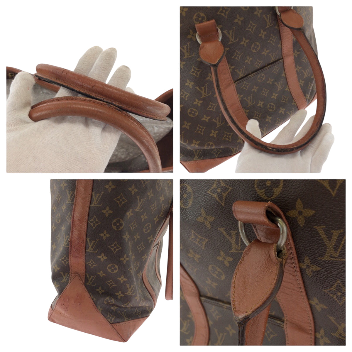 16782
LOUIS VUITTON ルイヴィトン モノグラム サックウィークエンドGM ブラウン ゴールド金具 PVC M42420 トートバッグ ハンドバッグ  レディース B40