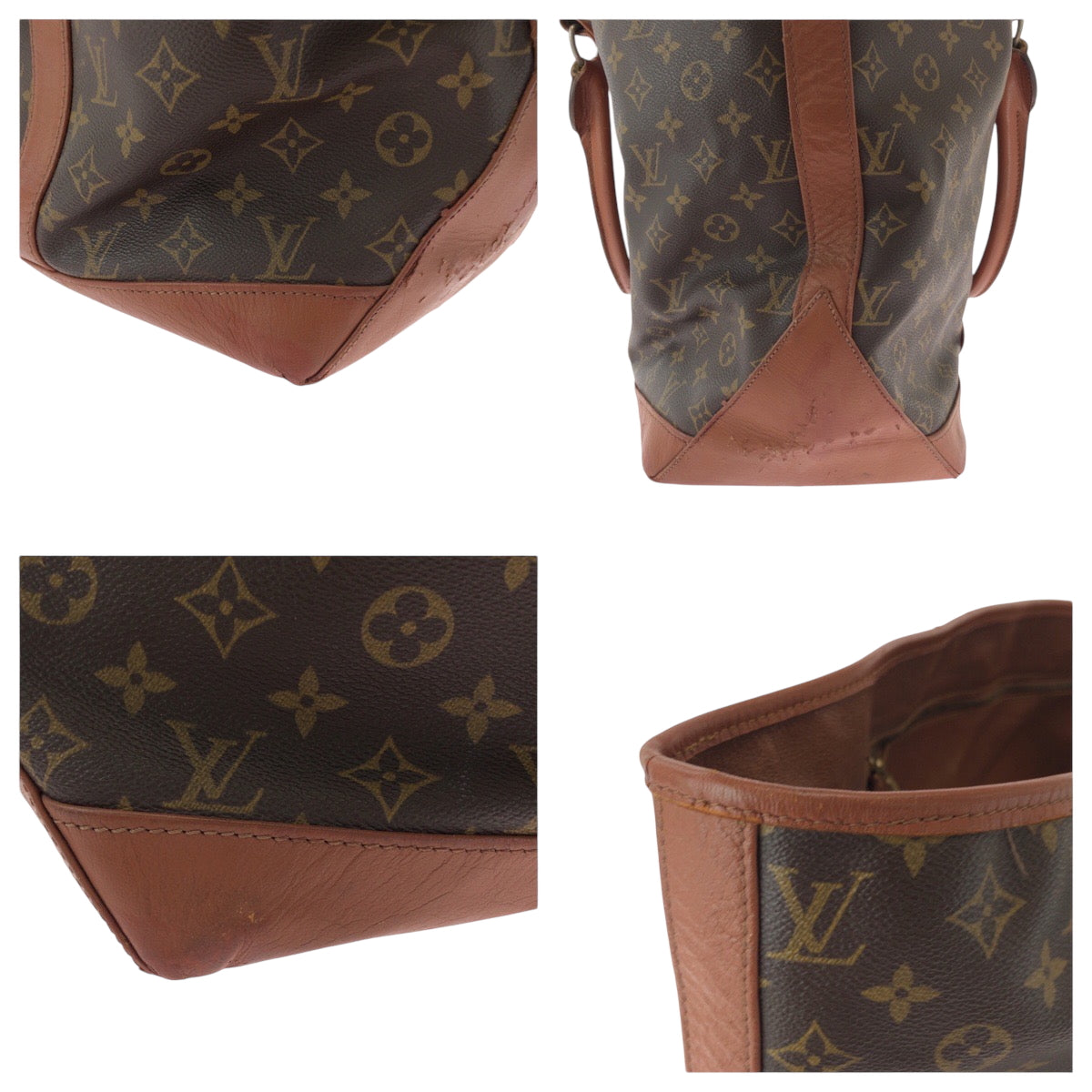 16782
LOUIS VUITTON ルイヴィトン モノグラム サックウィークエンドGM ブラウン ゴールド金具 PVC M42420 トートバッグ ハンドバッグ  レディース B40