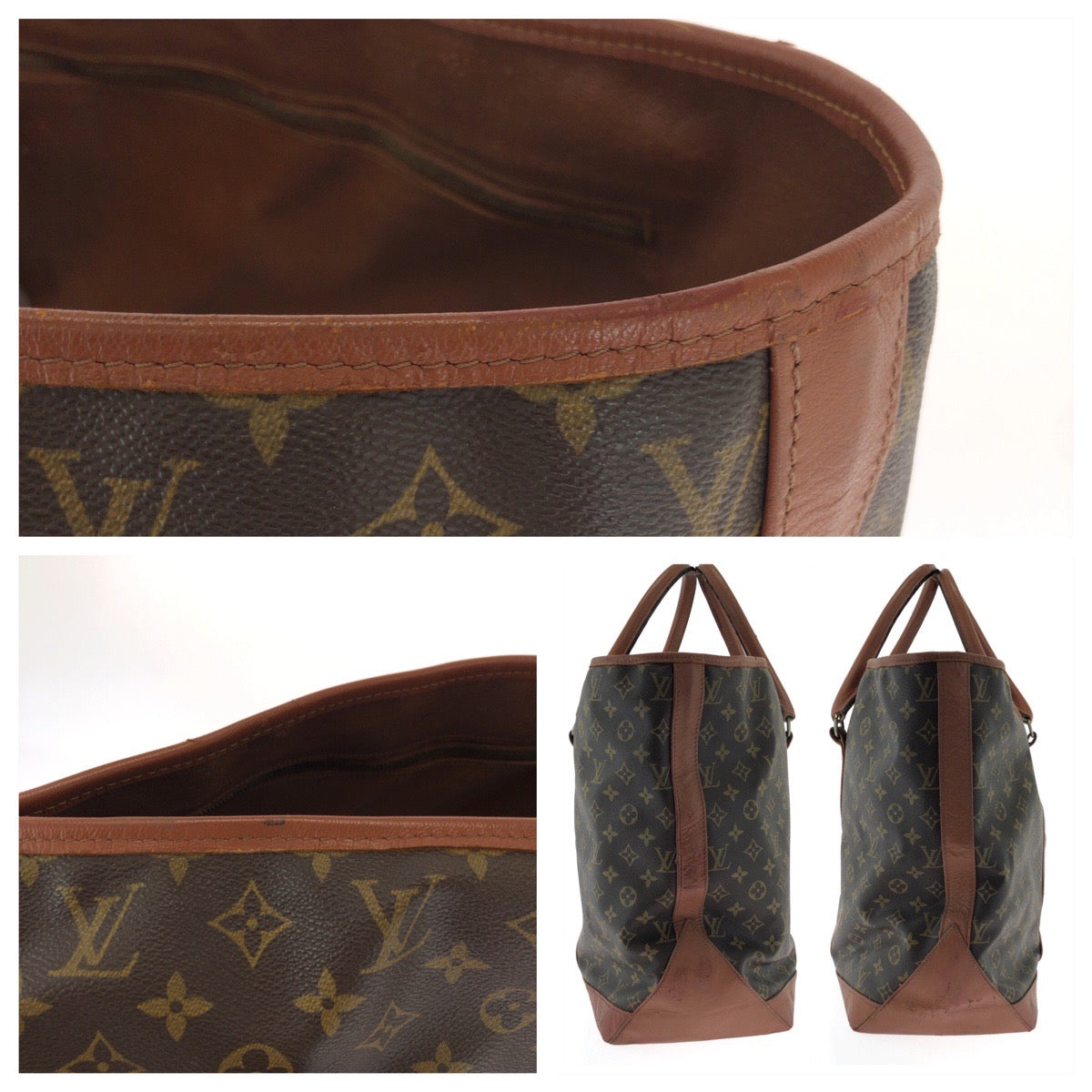16782
LOUIS VUITTON ルイヴィトン モノグラム サックウィークエンドGM ブラウン ゴールド金具 PVC M42420 トートバッグ ハンドバッグ  レディース B40