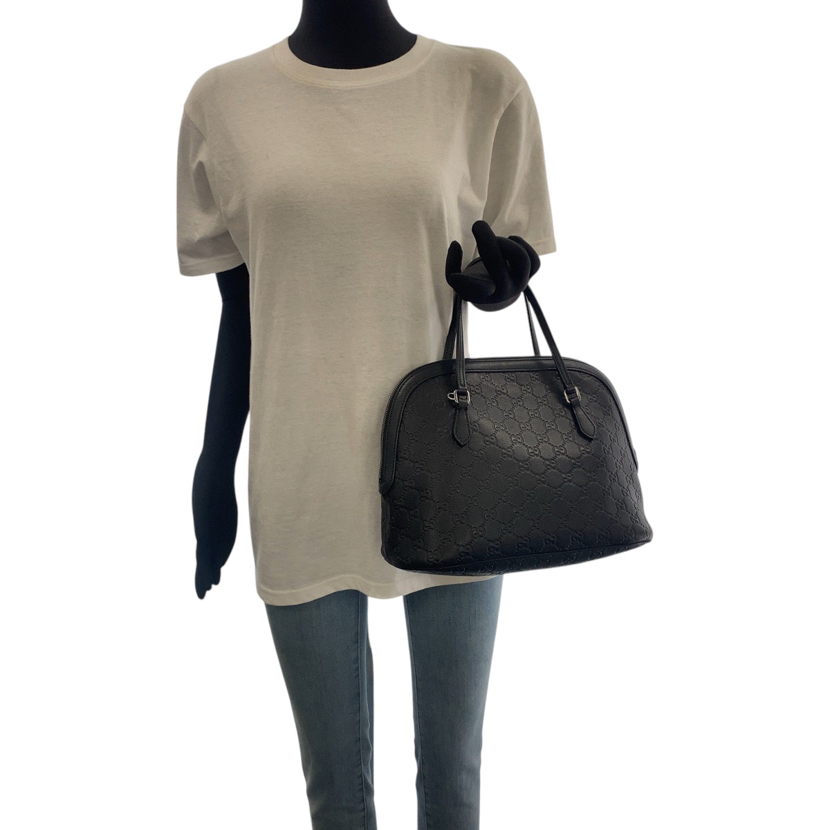 16784
GUCCI グッチ グッチシマ ブラック 黒 シルバー金具 レザー 420023 ショルダーバッグ ハンドバッグ 2way  レディース A63