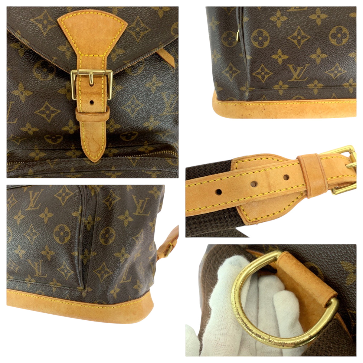 16789
LOUIS VUITTON ルイヴィトン モノグラム モンスリGM ブラウン ゴールド金具 PVC M51135 リュックサック バックパック  レディース AB77