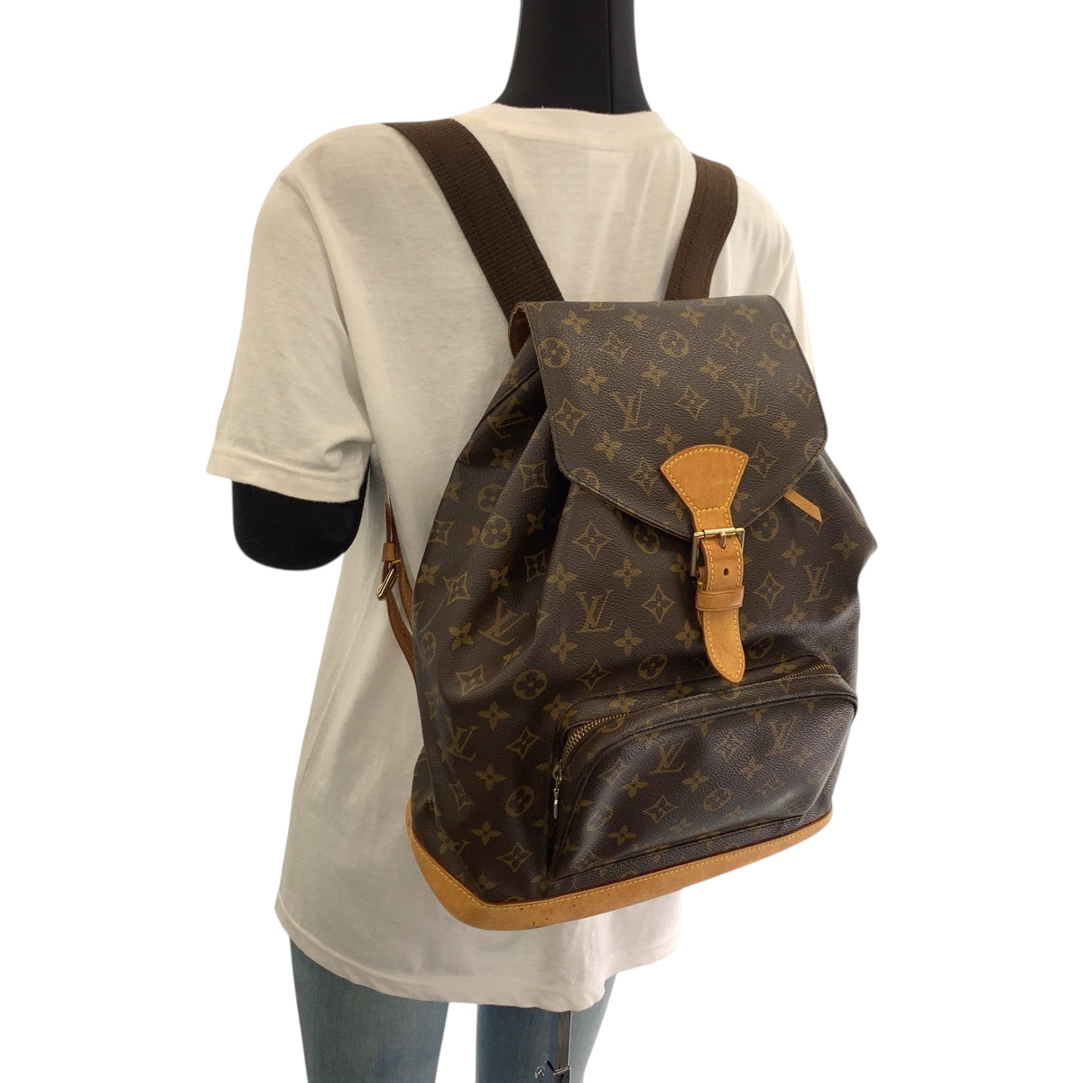 16789
LOUIS VUITTON ルイヴィトン モノグラム モンスリGM ブラウン ゴールド金具 PVC M51135 リュックサック バックパック  レディース AB77