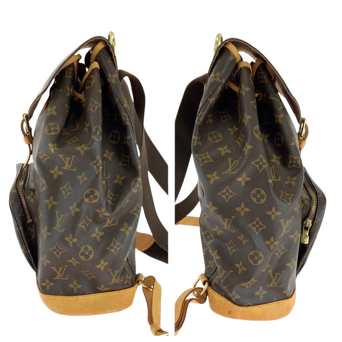 16789
LOUIS VUITTON ルイヴィトン モノグラム モンスリGM ブラウン ゴールド金具 PVC M51135 リュックサック バックパック  レディース AB77