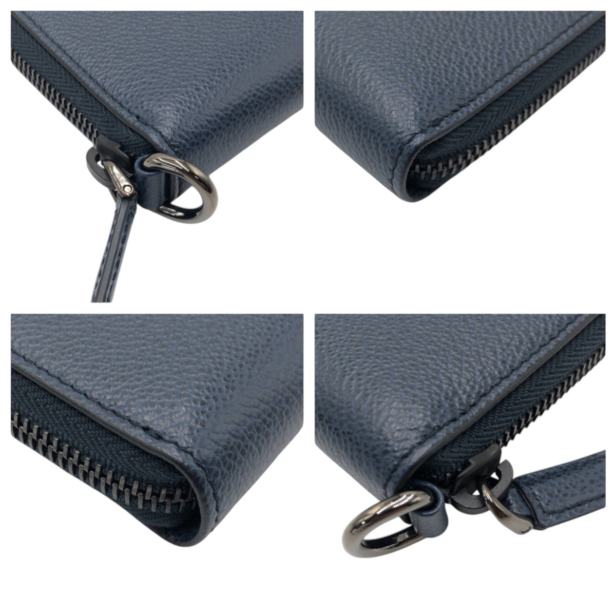 17764
PRADA プラダ ネイビー ブラック金具 レザー / プラスチック 長財布 ロングウォレット メンズ SA