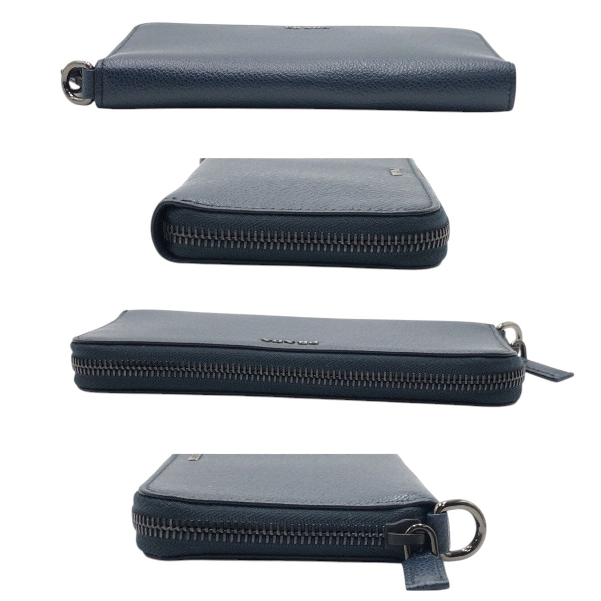 17764
PRADA プラダ ネイビー ブラック金具 レザー / プラスチック 長財布 ロングウォレット メンズ SA