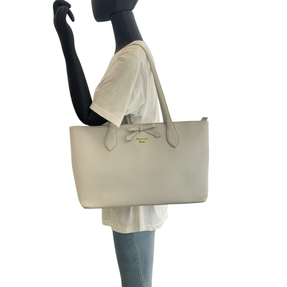 16797
Samantha Vega サマンサベガ グレー ゴールド金具 レザー トートバッグ ショルダーバッグ  レディース AB5