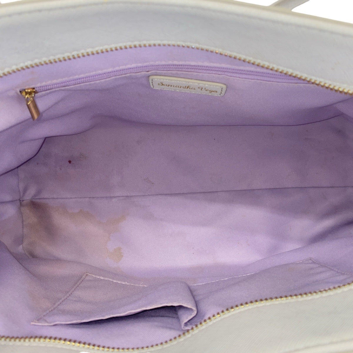 16797
Samantha Vega サマンサベガ グレー ゴールド金具 レザー トートバッグ ショルダーバッグ  レディース AB5