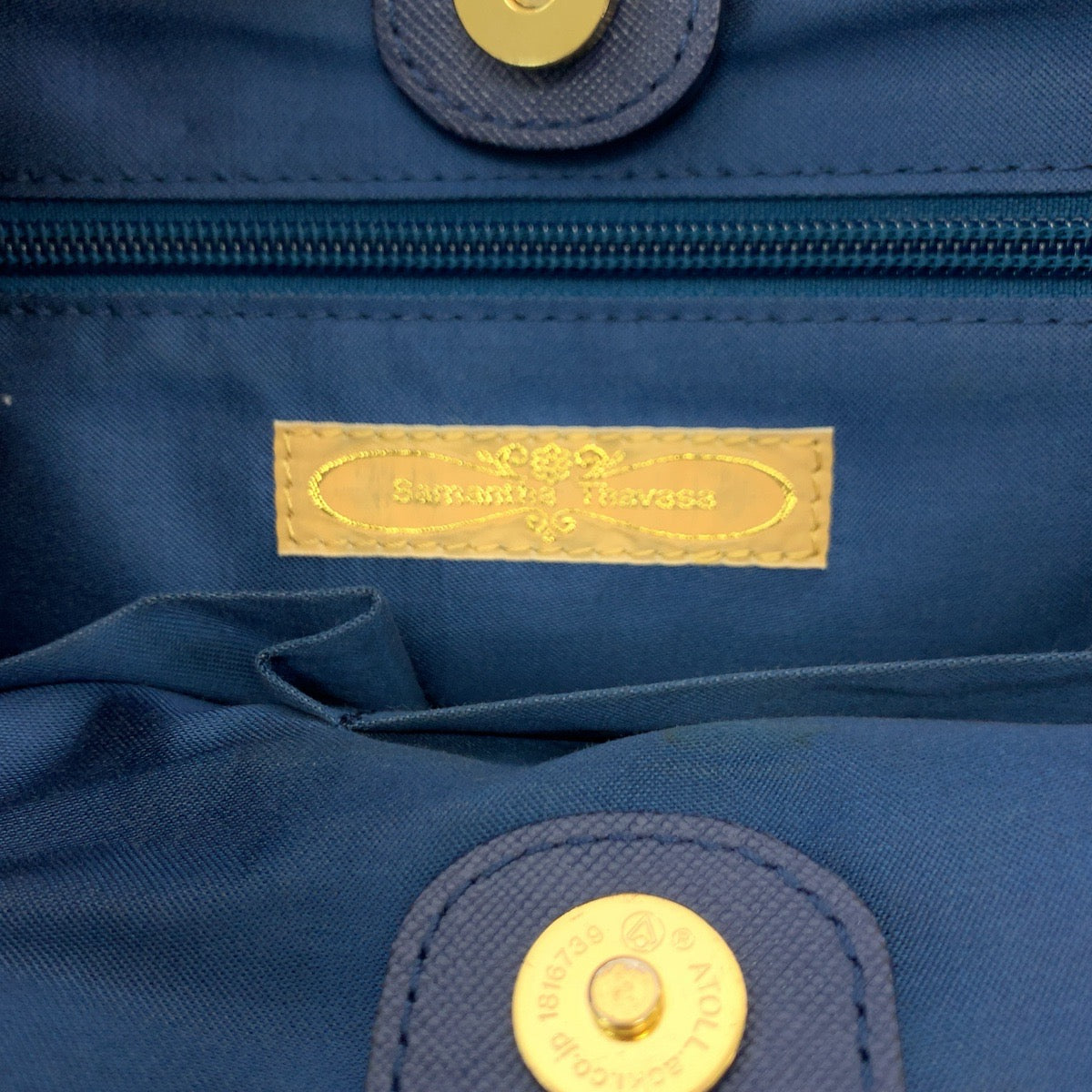 16798
Samantha Thavasa サマンサタバサ ブルー ゴールド金具 レザー ショルダーバッグ ハンドバッグ 2way  レディース AB5