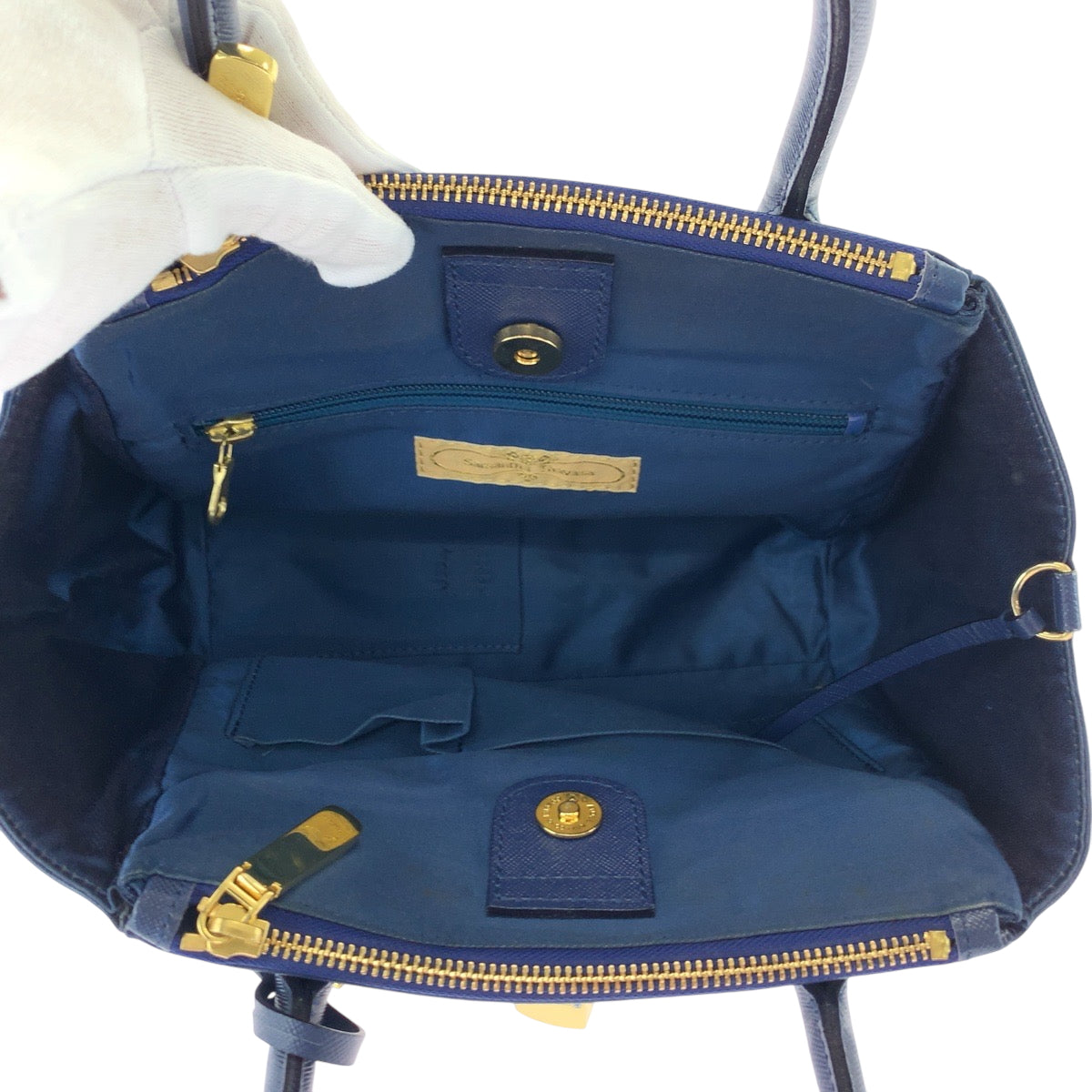 16798
Samantha Thavasa サマンサタバサ ブルー ゴールド金具 レザー ショルダーバッグ ハンドバッグ 2way  レディース AB5