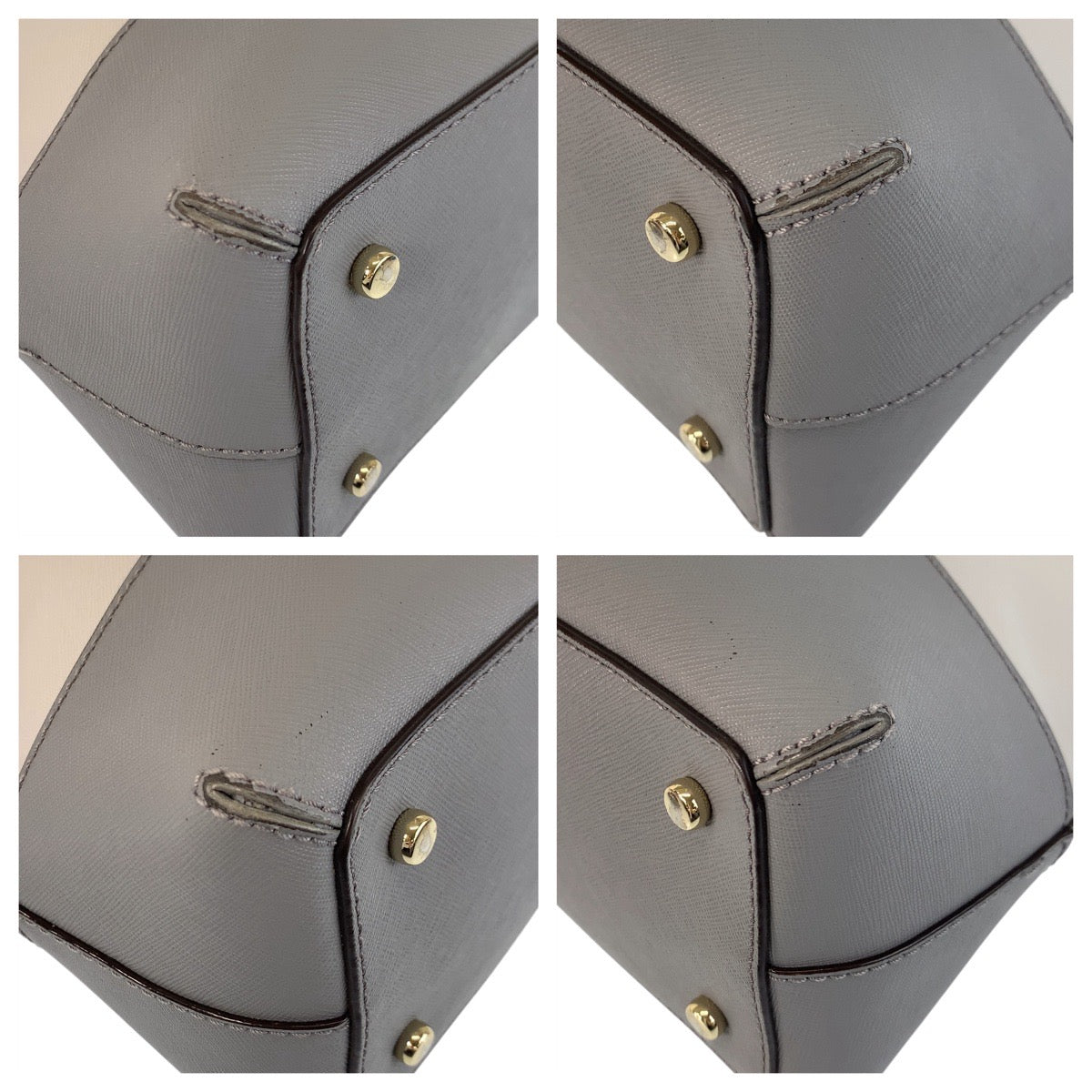 16799
Kate Spade ケイトスペード グレー ゴールド金具 レザー ハンドバッグ ショルダーバッグ 2way  レディース