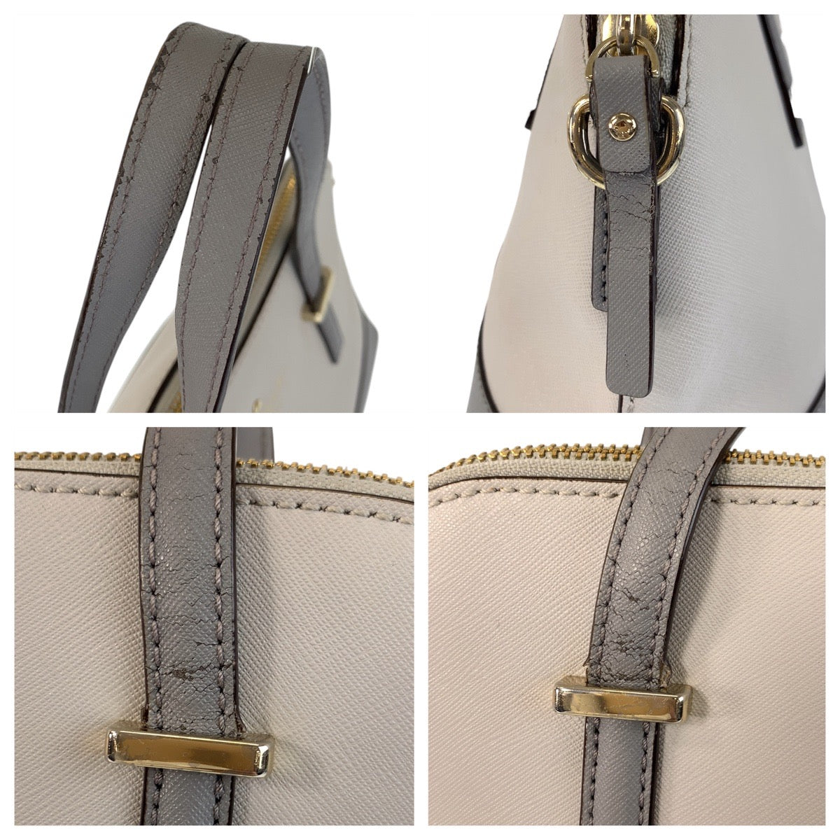 16799
Kate Spade ケイトスペード グレー ゴールド金具 レザー ハンドバッグ ショルダーバッグ 2way  レディース