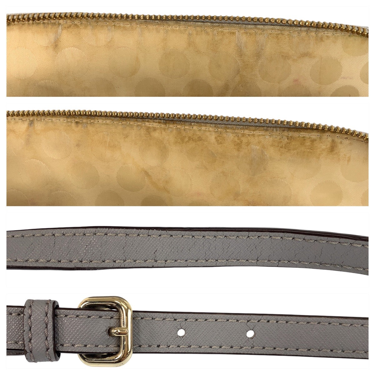 16799
Kate Spade ケイトスペード グレー ゴールド金具 レザー ハンドバッグ ショルダーバッグ 2way  レディース