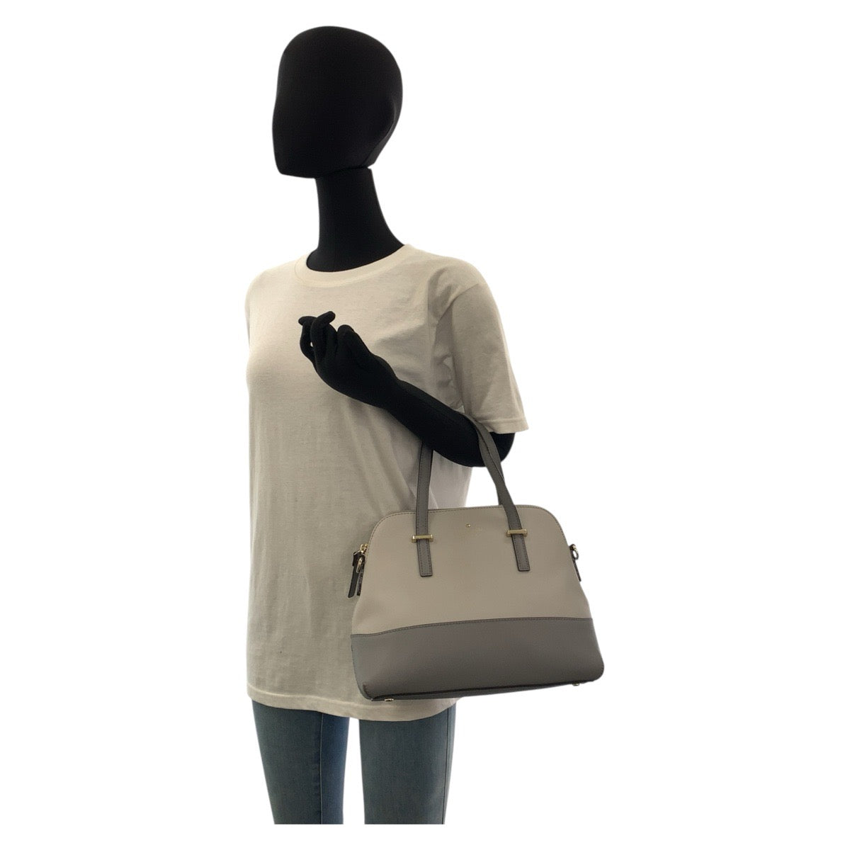 16799
Kate Spade ケイトスペード グレー ゴールド金具 レザー ハンドバッグ ショルダーバッグ 2way  レディース