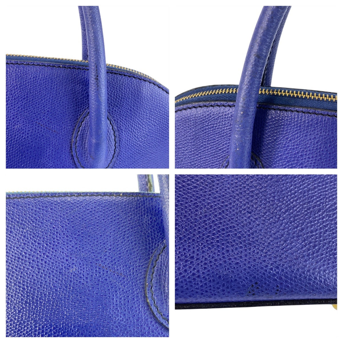 16801
CELINE セリーヌ ヴィンテージ ブルー ゴールド金具 レザー M95 ハンドバッグ ショルダーバッグ 2way  レディース