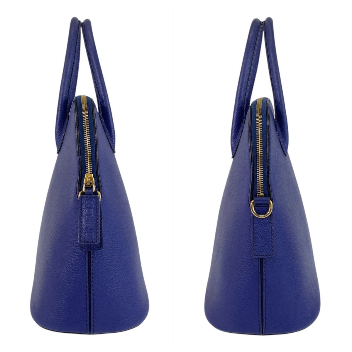 16801
CELINE セリーヌ ヴィンテージ ブルー ゴールド金具 レザー M95 ハンドバッグ ショルダーバッグ 2way  レディース